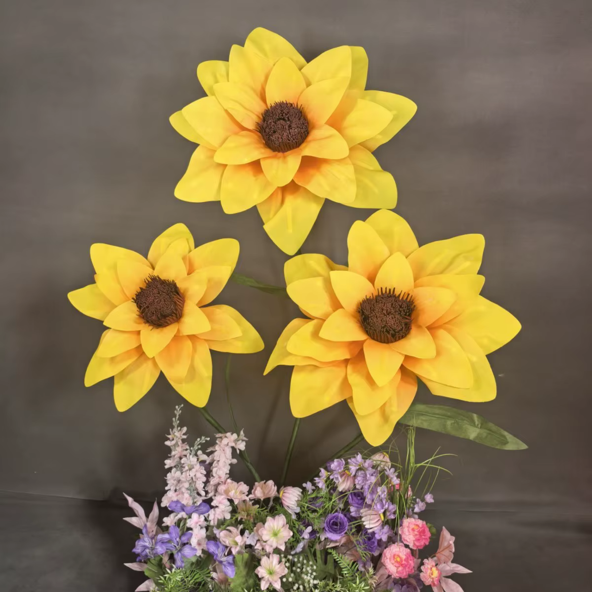 Grandes fleurs artificielles géantes imperméables en mousse (tournesol