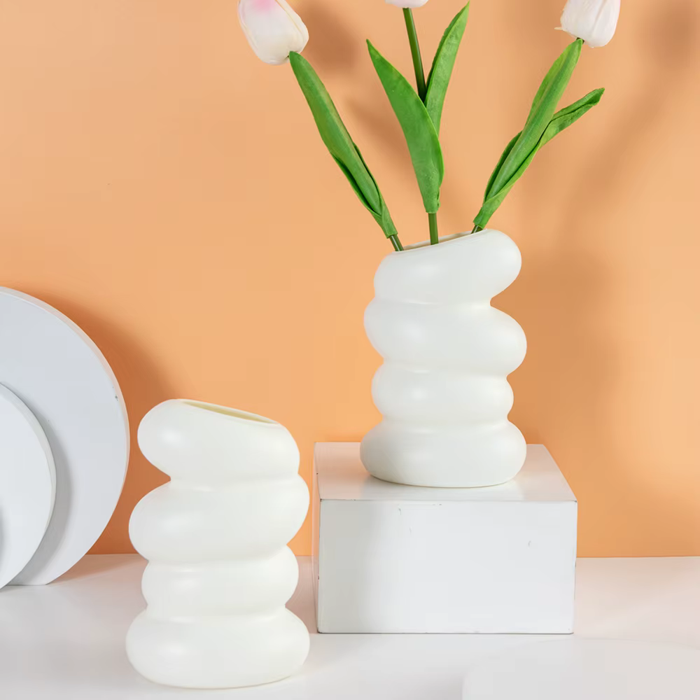 Vase en plastique Imitation en céramique Pots de fleurs mariage maison chambre jardin extérieur Table bricolage cadeau