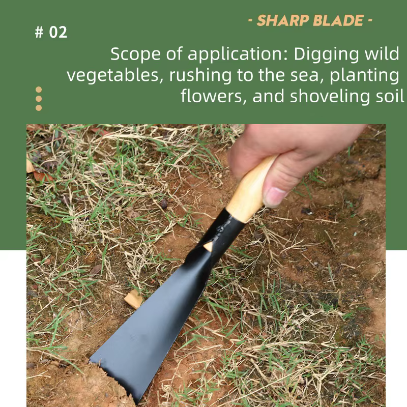 Pelle de jardin polyvalente pour planter des fleurs, désherber, ameublir la terre, récolter des légumes sauvages – Ensemble d'outils horticoles