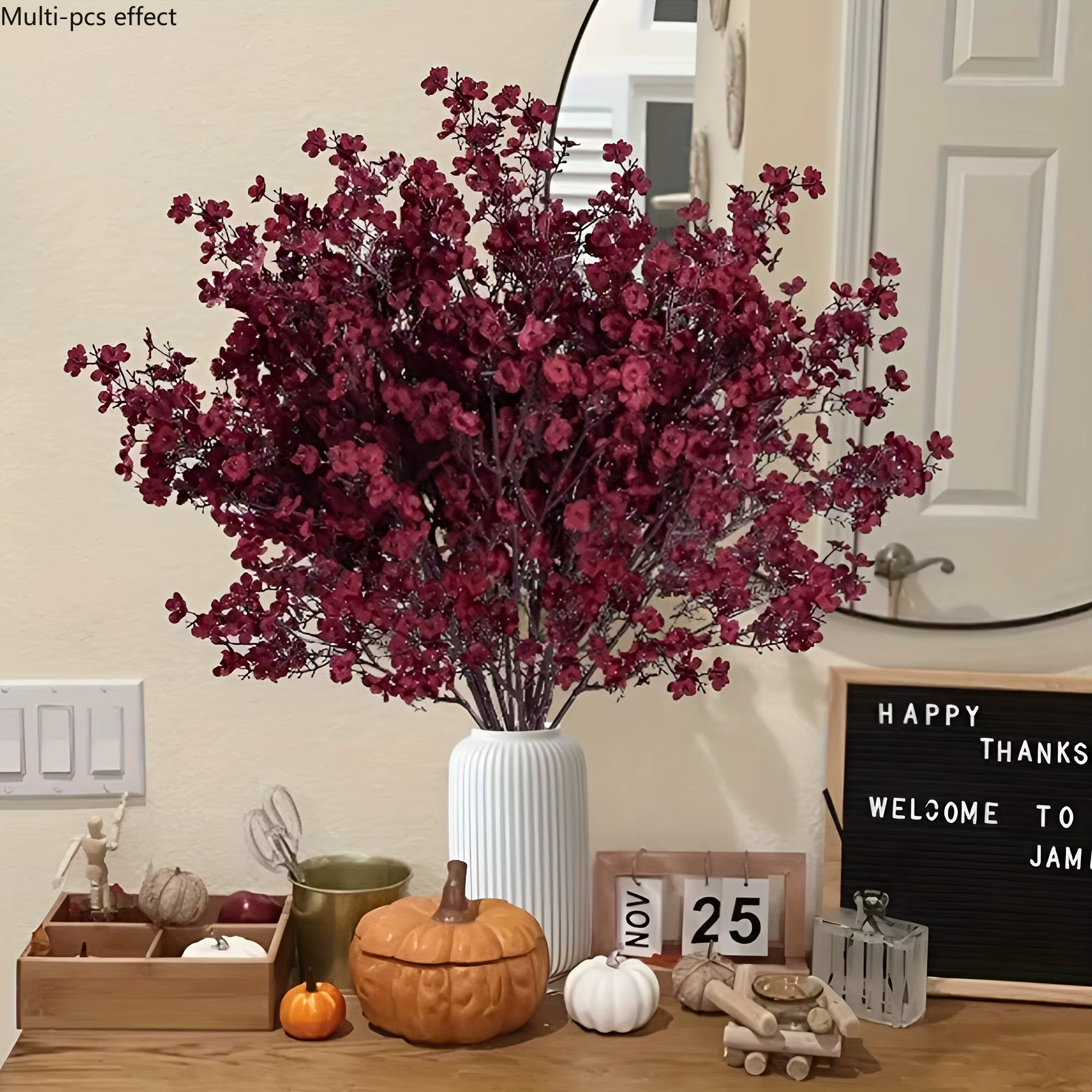 Bouquets de fleurs artificielles luxueux en tissu bordeaux pour mariages élégants
