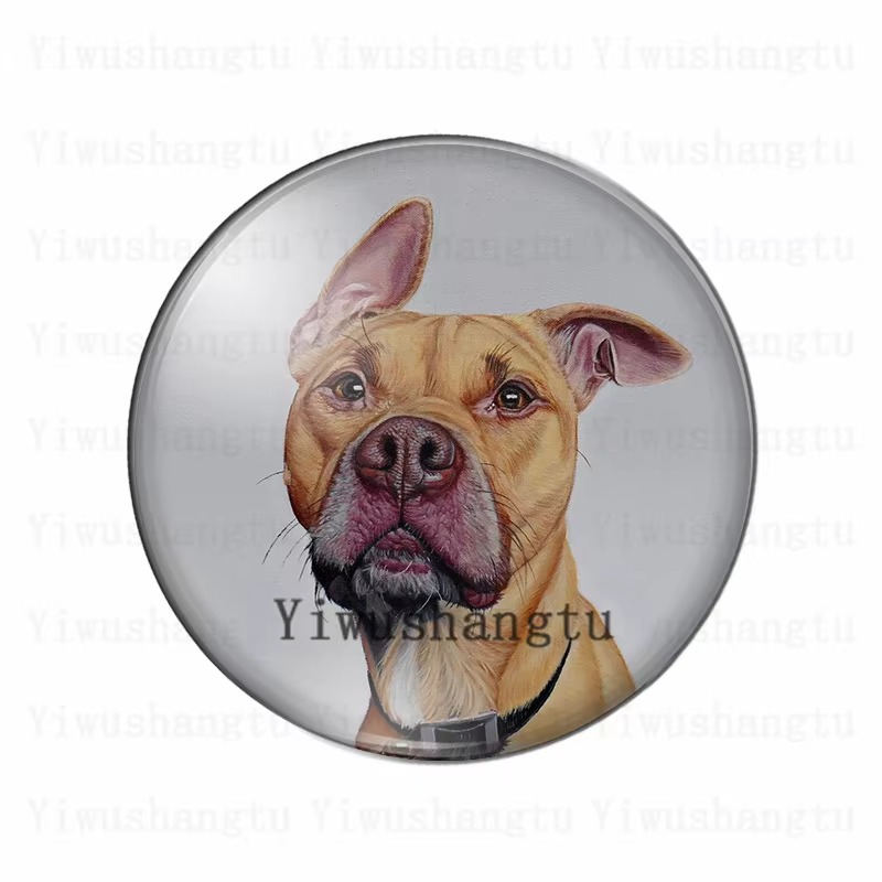 Cabochon animal tête de chien mignon 12mm/20mm/25mm/30mm photo ronde cabochon en verre démo dos plat résultats de fabrication