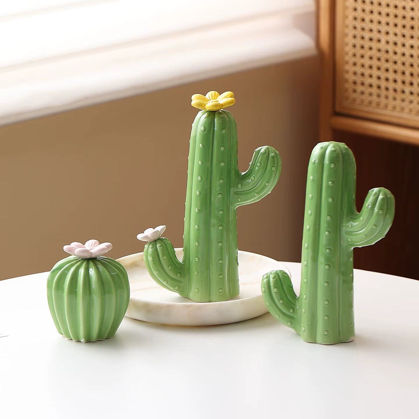 Nouvelles décorations 2026 pour la maison et le jardin : Cactus en céramique esthétique pour la décoration intérieure