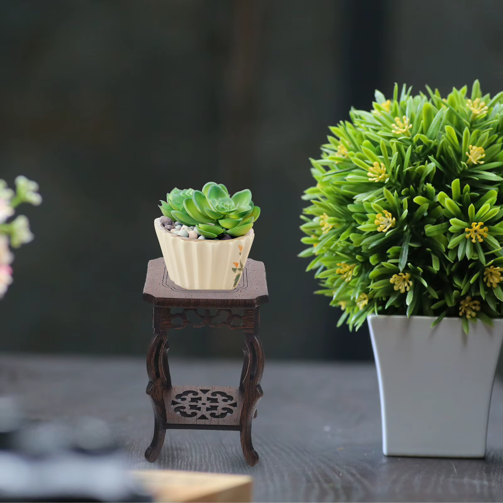 Support de plante en bois