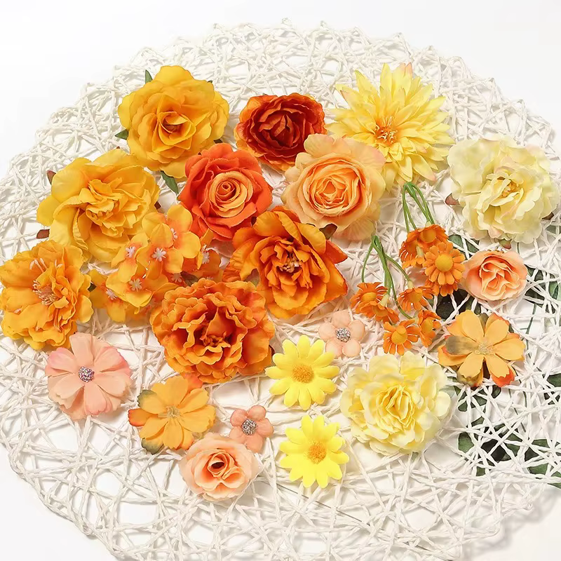 Roses artificielles mélangées Orange
