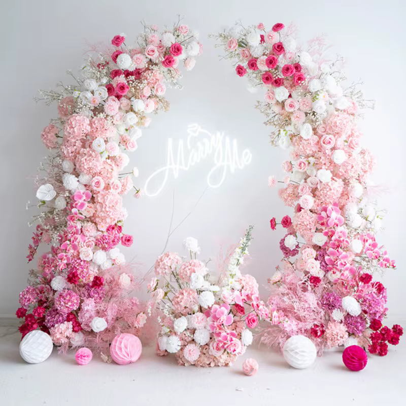 Uflower luxe romantique pêche rose hortensia