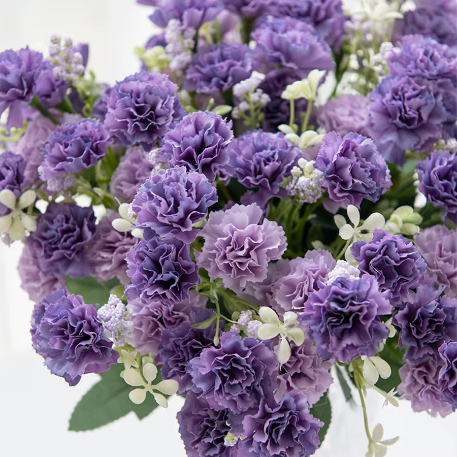 5 fourchettes 15 têtes petit oeillet pour le mariage arc décor noël guirlande accessoires maison Arrangement Floral fleurs artificielles