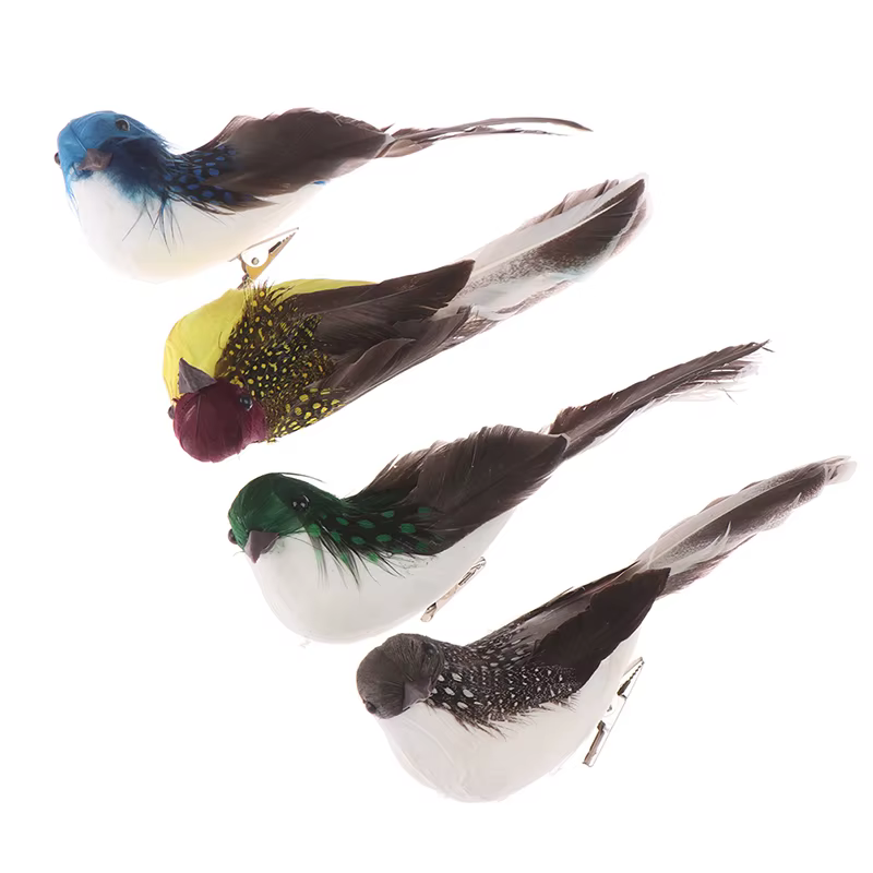 Mini colombes artificielles en plumes et mousse pour décoration de mariage