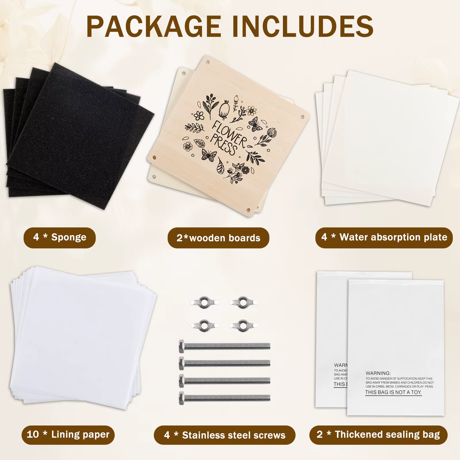 Kit de presse à fleurs professionnel en bois