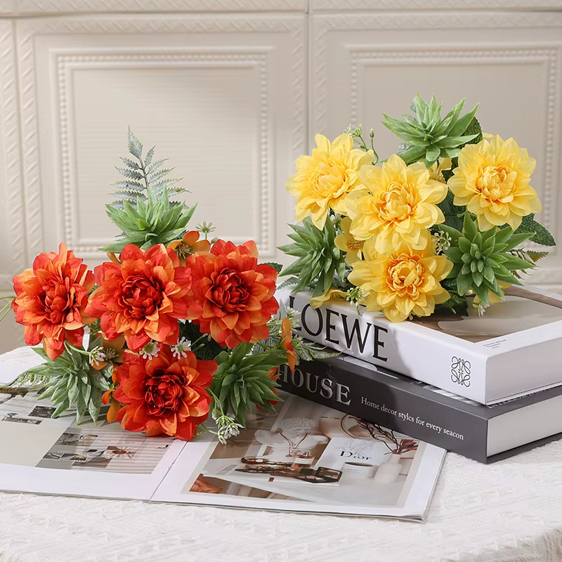 Bouquet de simulation dahlia succulente