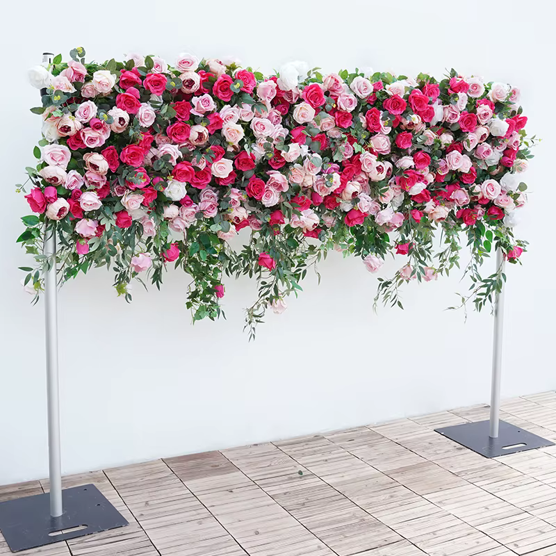 Mur de plantes de gazon de Milan vert feuille de saule Rose de luxe