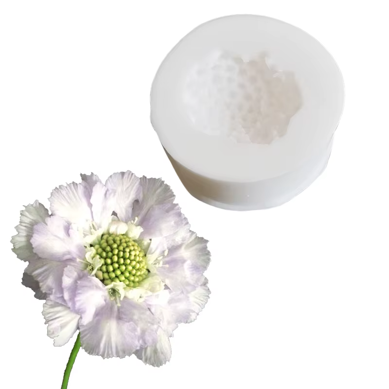 Scabiosa étamine coeur fleur veine Silicone moule Fondant Sugarcraft gomme pâte résine argile eau papier gâteau décoration outils M2396