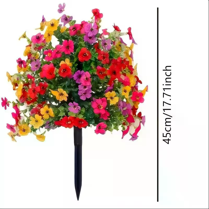 Fleur artificielle, pétunias artificiels avec piquet de fixation