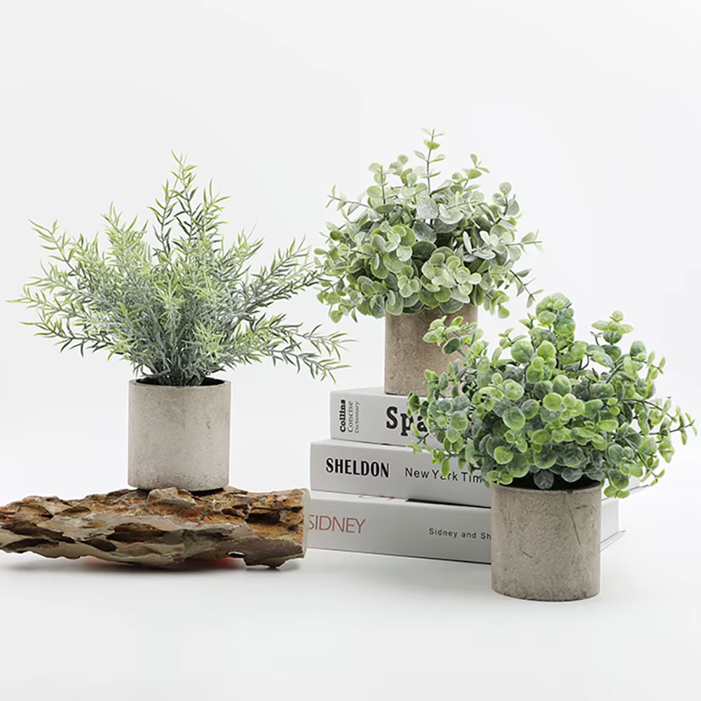 Plante artificielle d'eucalyptus en pot