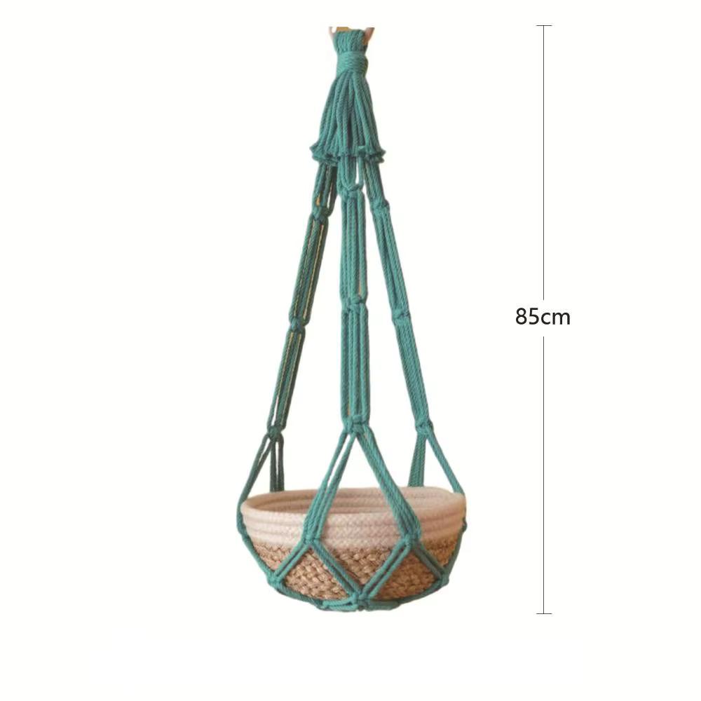 Porte-plantes en macramé pour salon intérieur