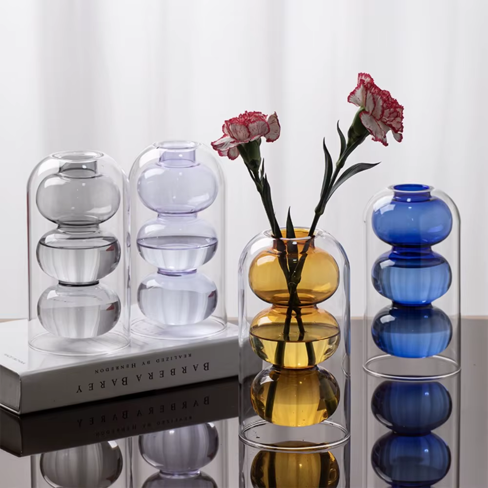 Vase en verre coloré créatif nordique