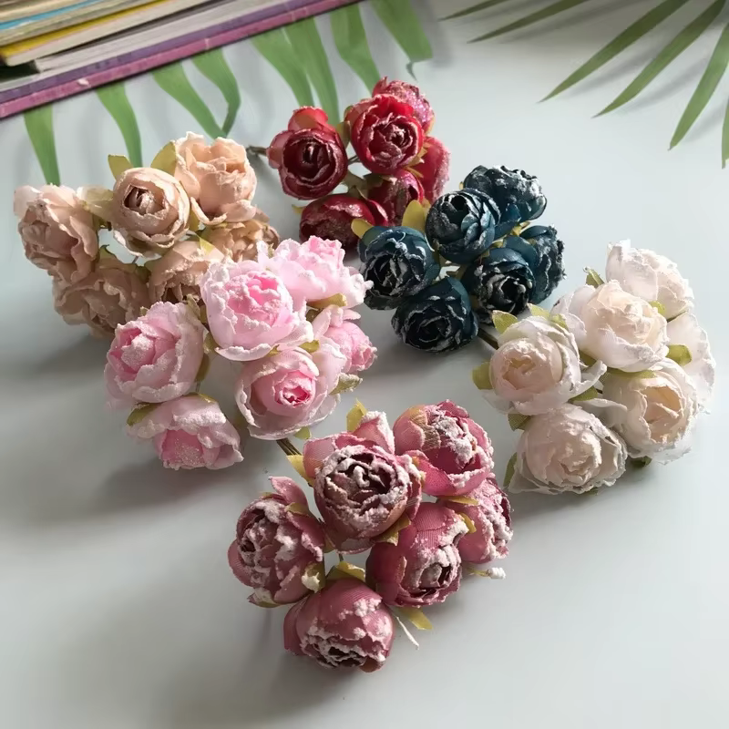 Plante artificielle Roses Bouquet de mariée décoration de Banquet de mariage Scrapbook fleurs à faire soi-même