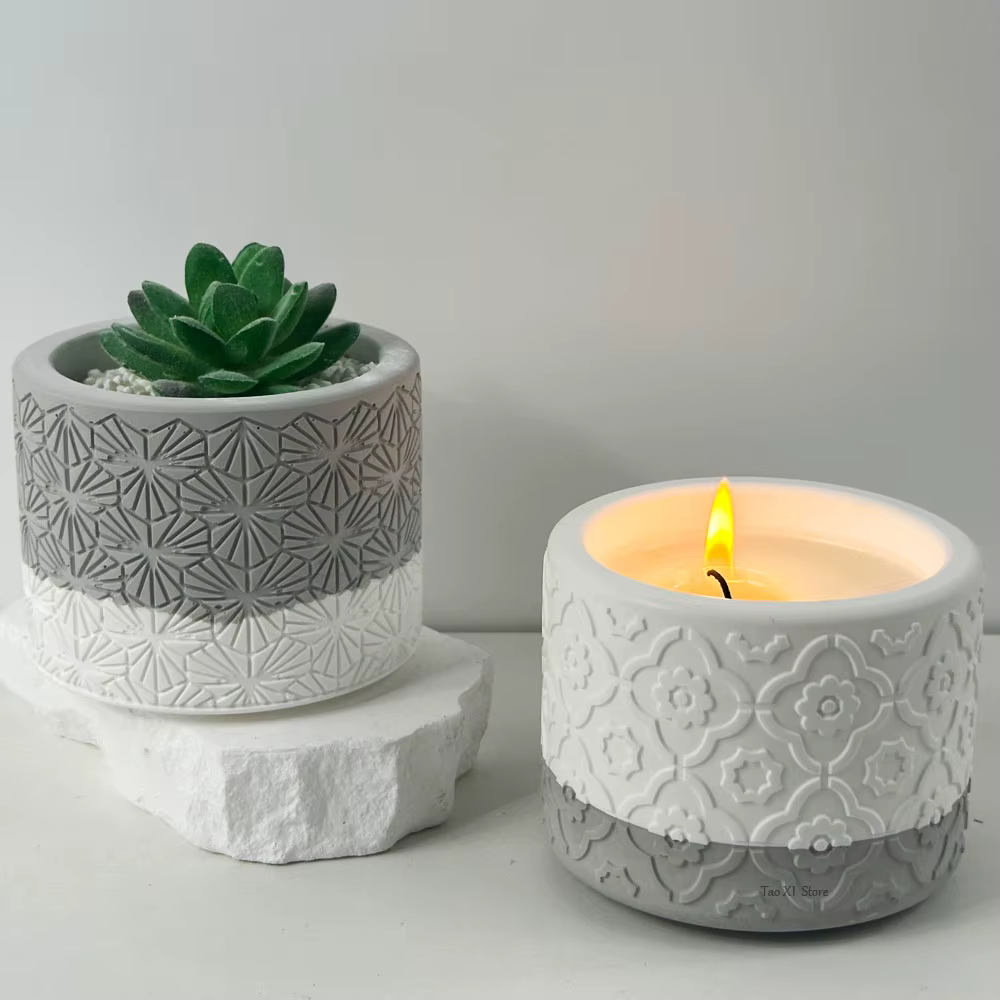 Pot de fleur en béton, moule en Silicone