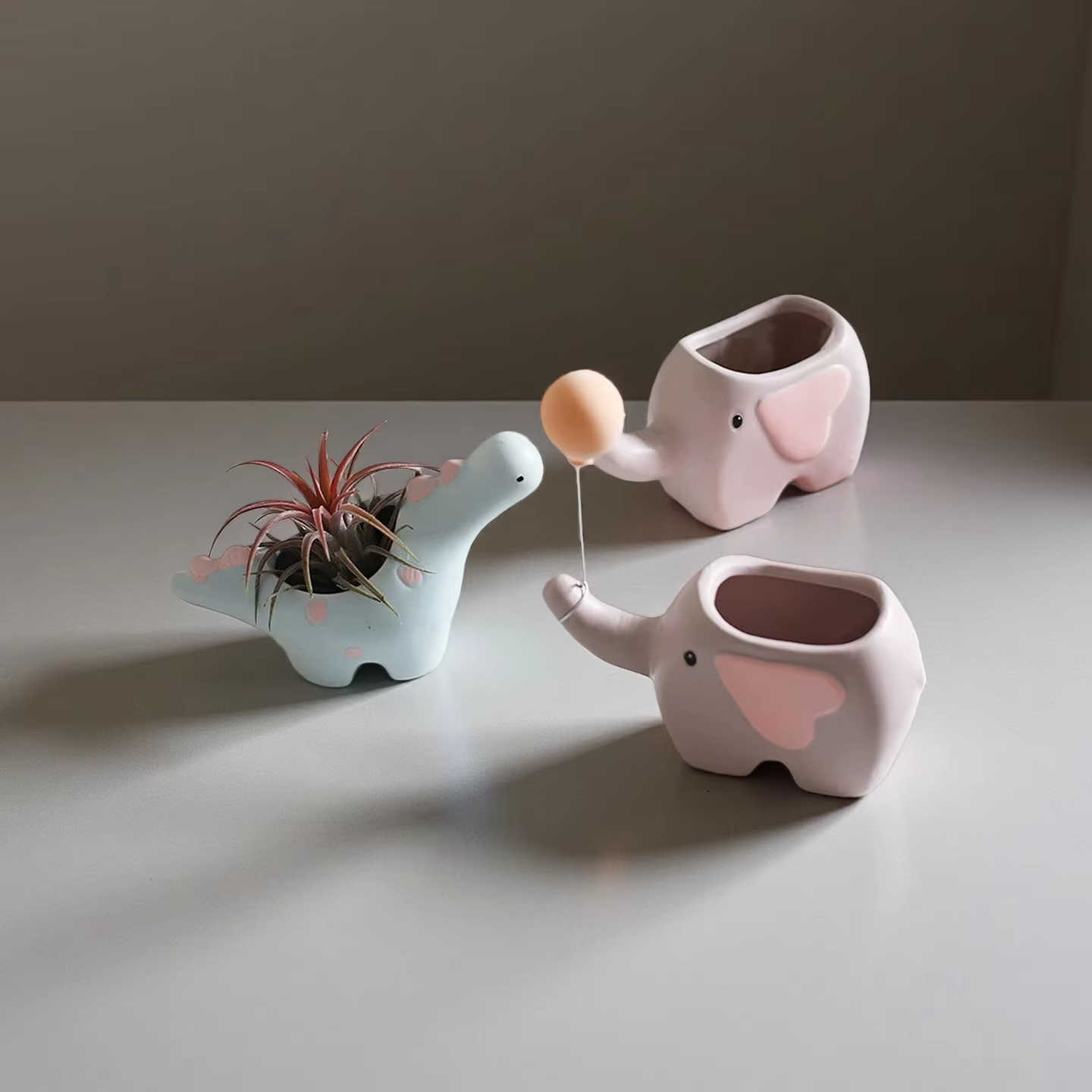 Conteneur de fleurs en céramique en forme d'animal mignon