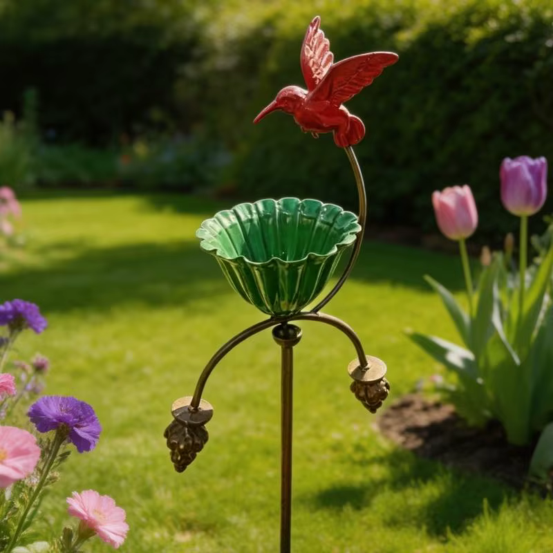 Mangeoire à colibris élégante en fer forgé