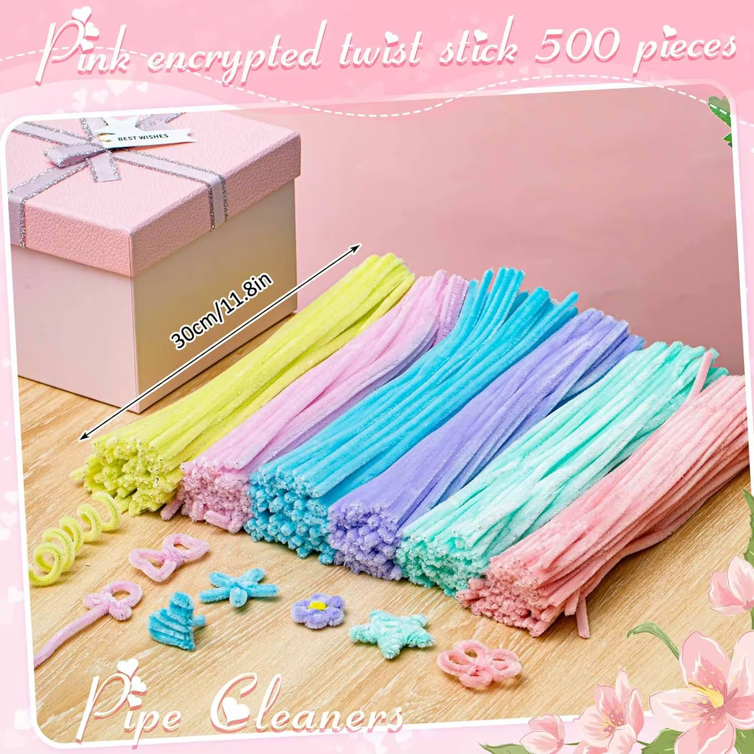500/600 pièces nettoyeurs de tuyaux tiges de Chenille 12 pouces fournitures artisanales en vrac pour les projets d'art et d'artisanat bricolage cadeau créatif