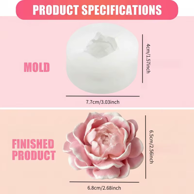 Moule en silicone pour bougie en forme de fleur de jasmin