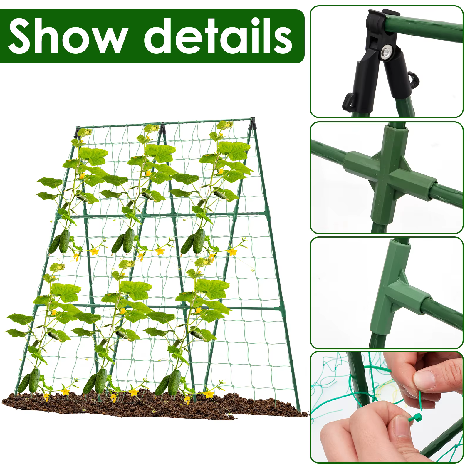Treillis de jardin en forme de A pour concombres