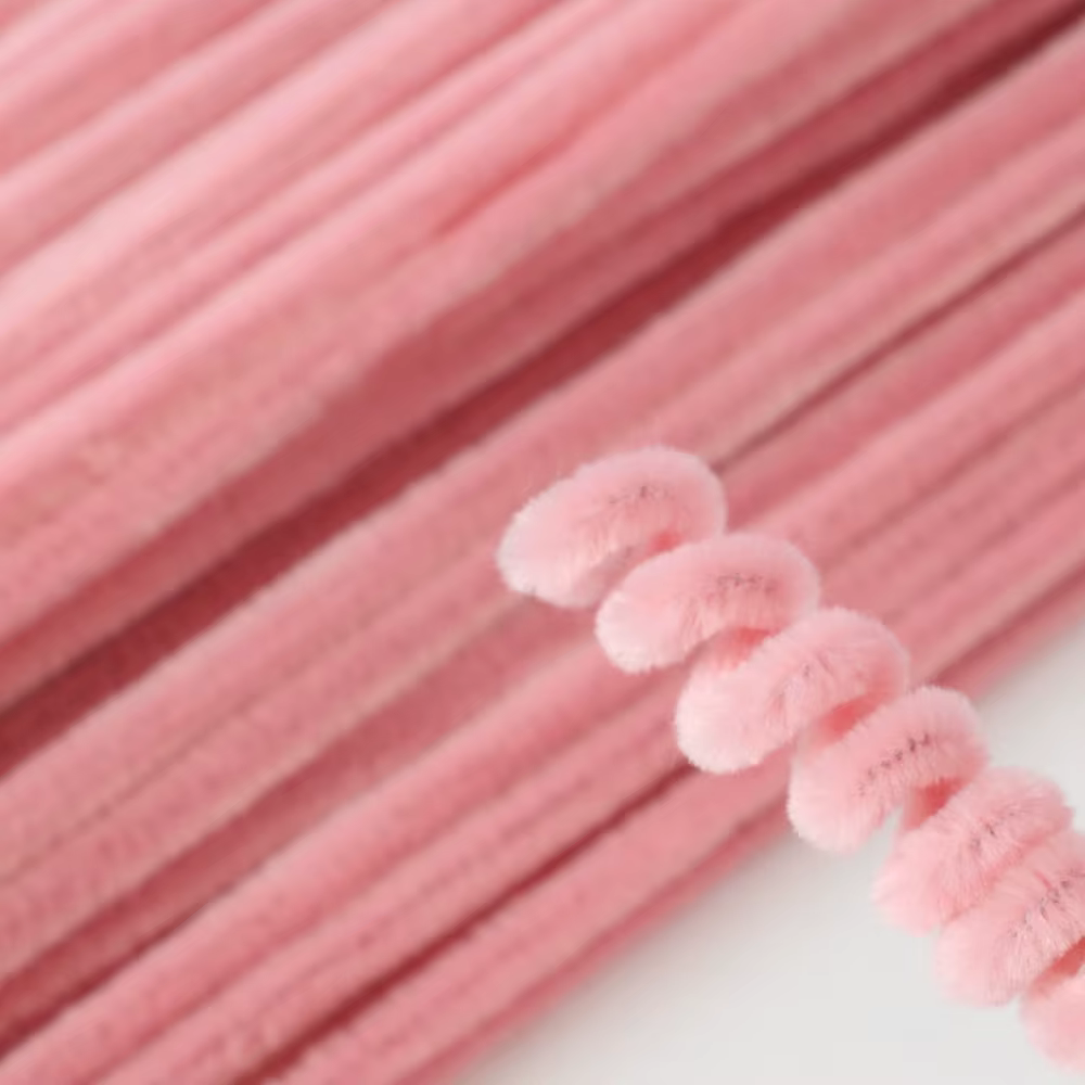 100 Pièces de Tiges en Chenille Rose