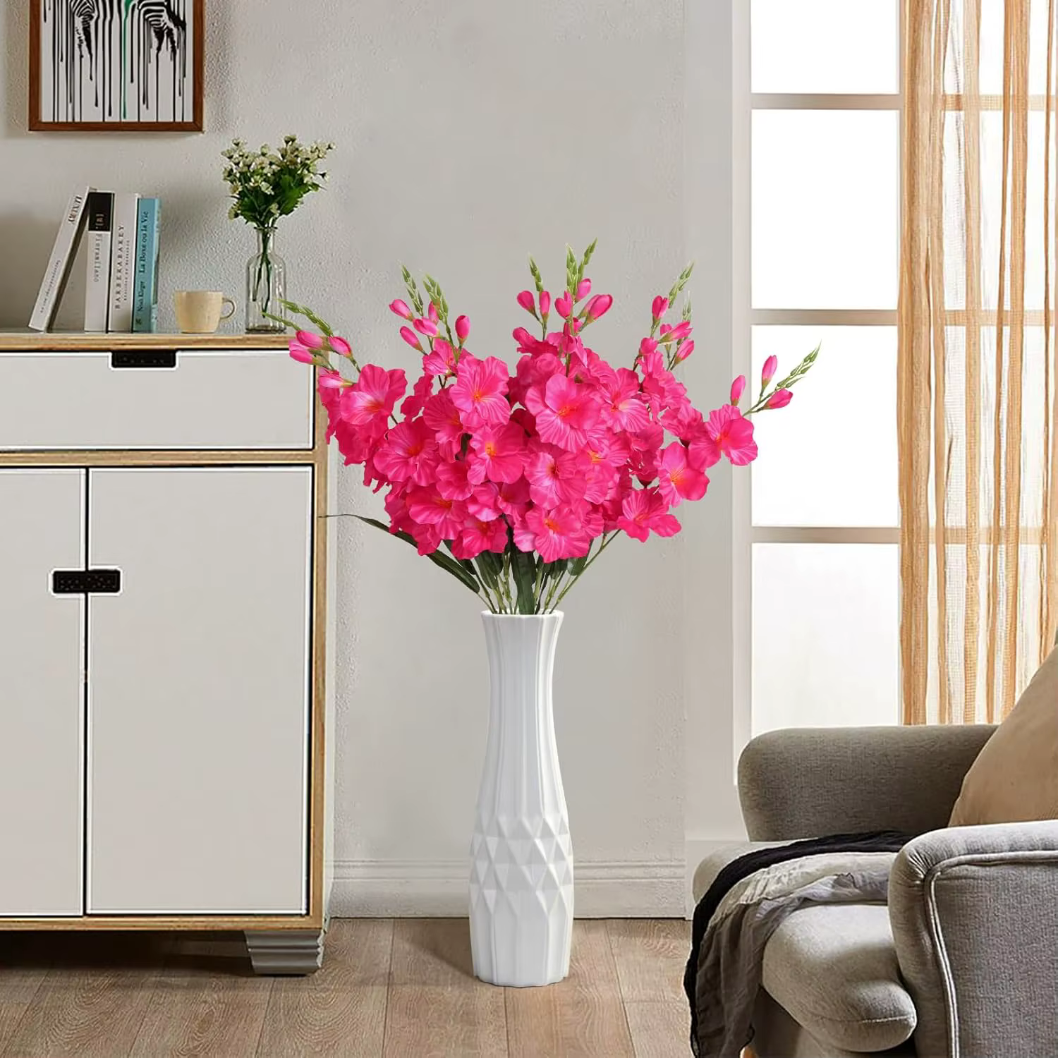 Tiges d'orchidées artificielles en soie