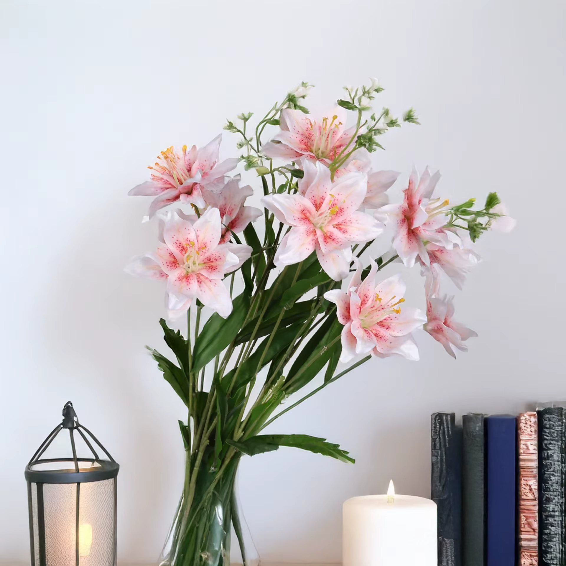 Fleurs artificielles de lys Double couche de 28 pouces