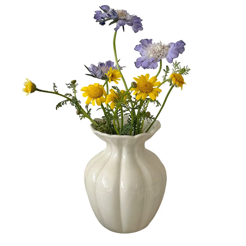 Vase en céramique de style crème de luxe