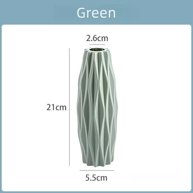 Vase en plastique découpé au diamant – Pot en céramique imitation incassable pour la décoration de la maison
