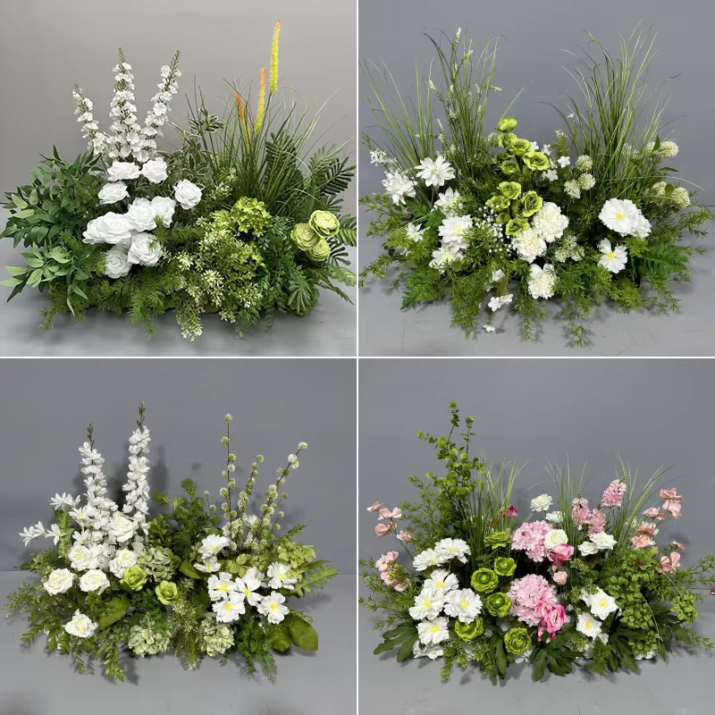 Rangée de fleurs artificielles de luxe 1M