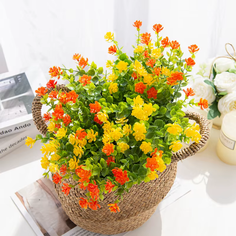 Artificielle Fleurs En Plastique Faux Eucalyptus Plante Mariage nuptiale bouquet De Noël Décor Vase pour La Maison fenêtre rebord bonsaï Festival