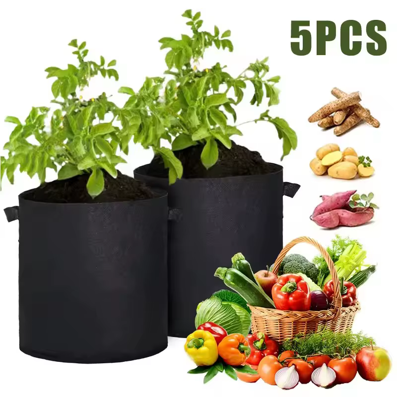 5 sacs de culture en feutre pour légumes