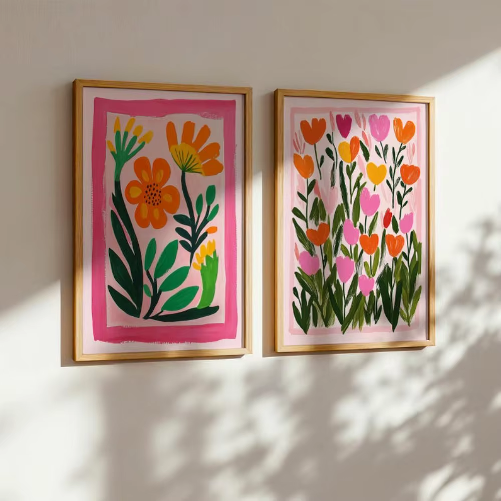 1/2 pièces Bouquet de fleurs sauvages abstrait botanique toile impression affiche moderne esthétique Art imprime décor à la maison mur Art affiches