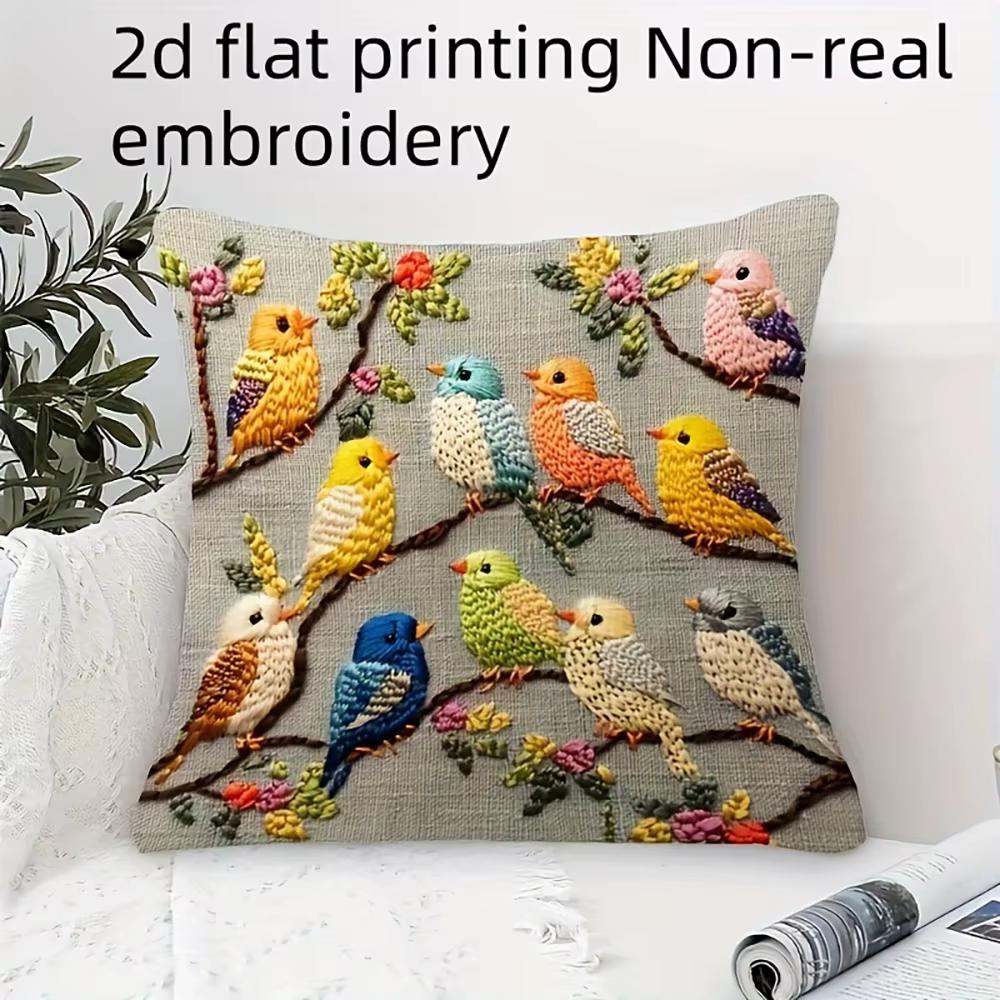 Housses de coussin imprimées en 2D à motifs floraux