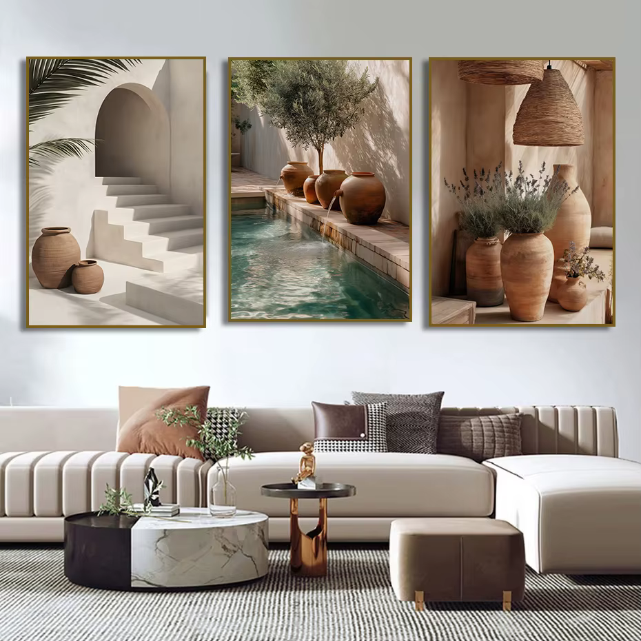 Affiche de Vase en terre cuite d'olivier Boho