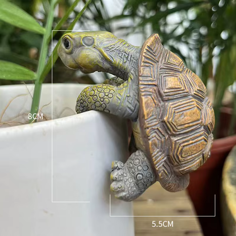 Support de pot de plante en forme de tortue