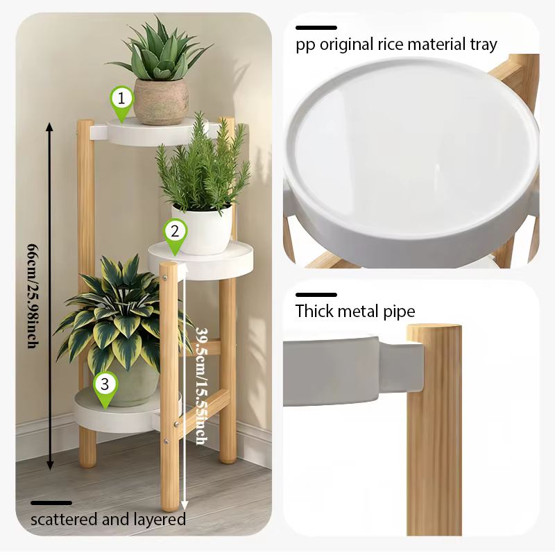 Support de fleurs de balcon multicouche, étagères pour plantes, support d'angle pour plantes, présentoir, chariot, organisateur de Patio de jardin
