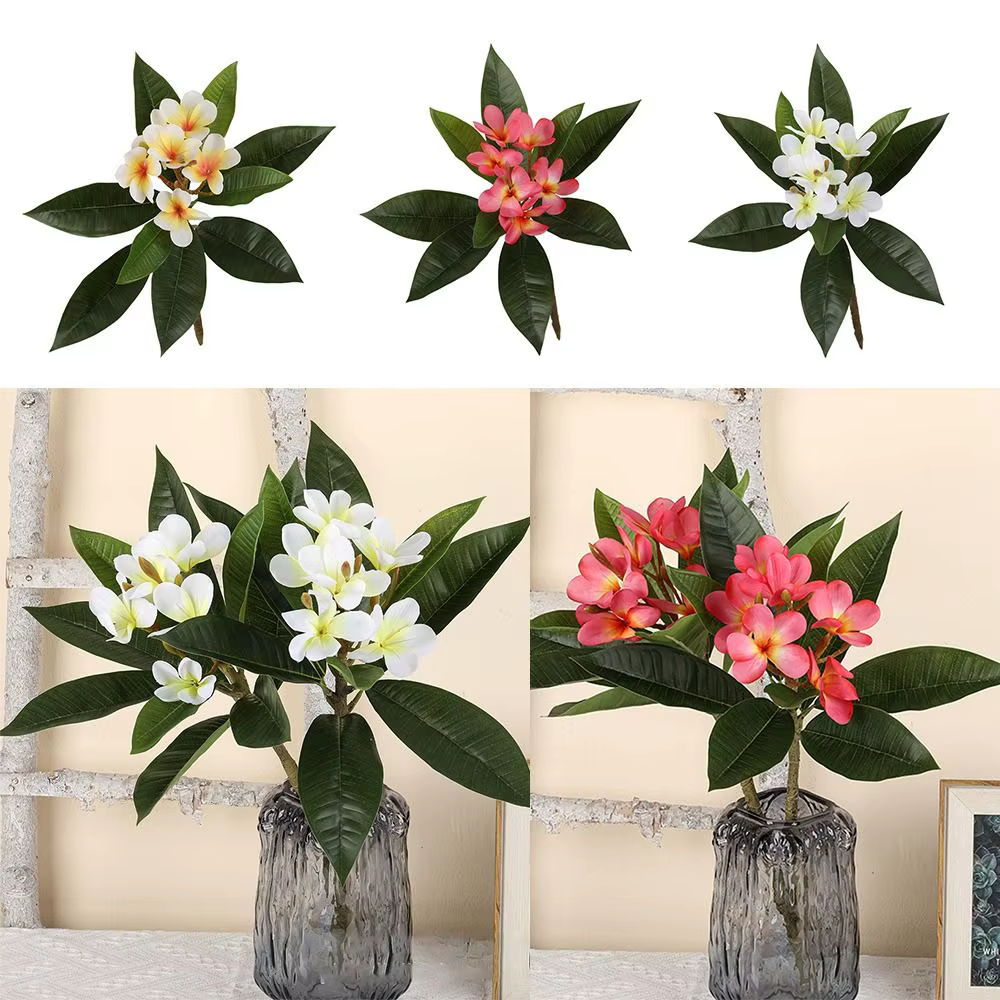 Fleurs de Plumeria artificielles au toucher réel
