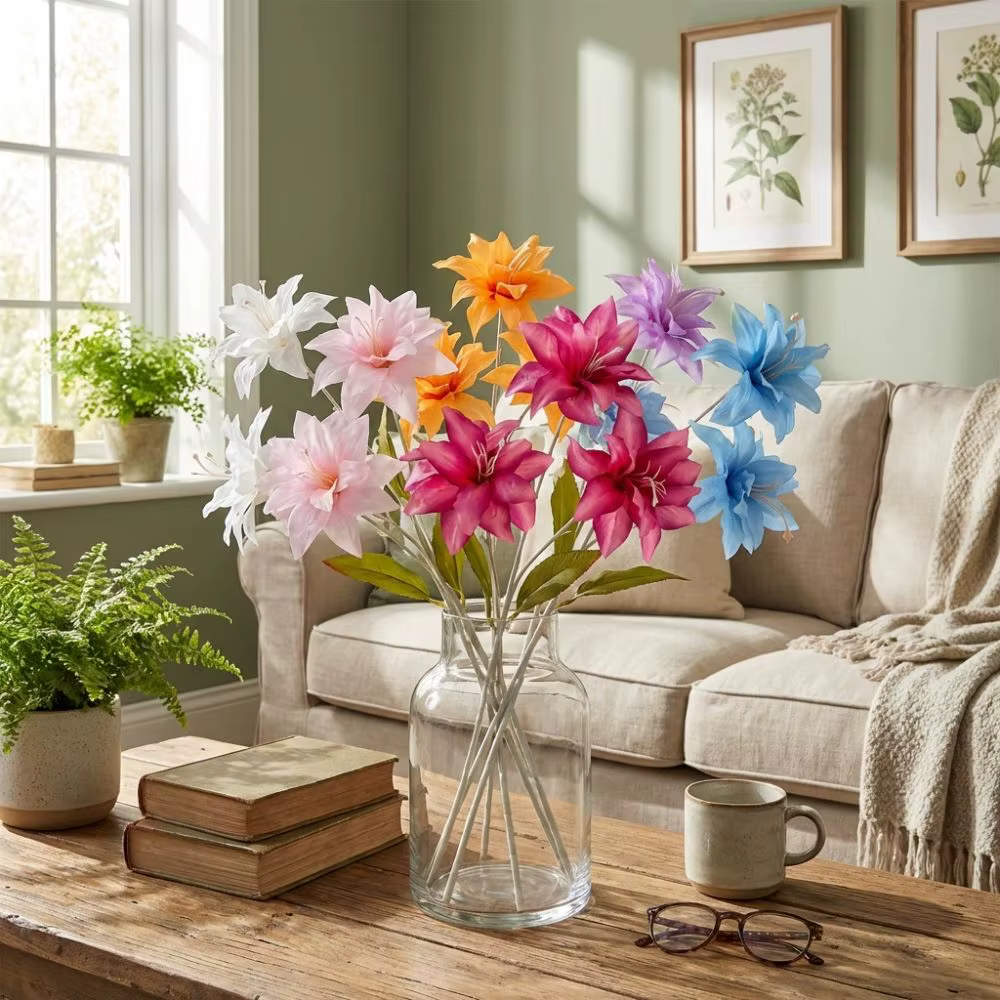 Branche de fleurs artificielles à 3 têtes