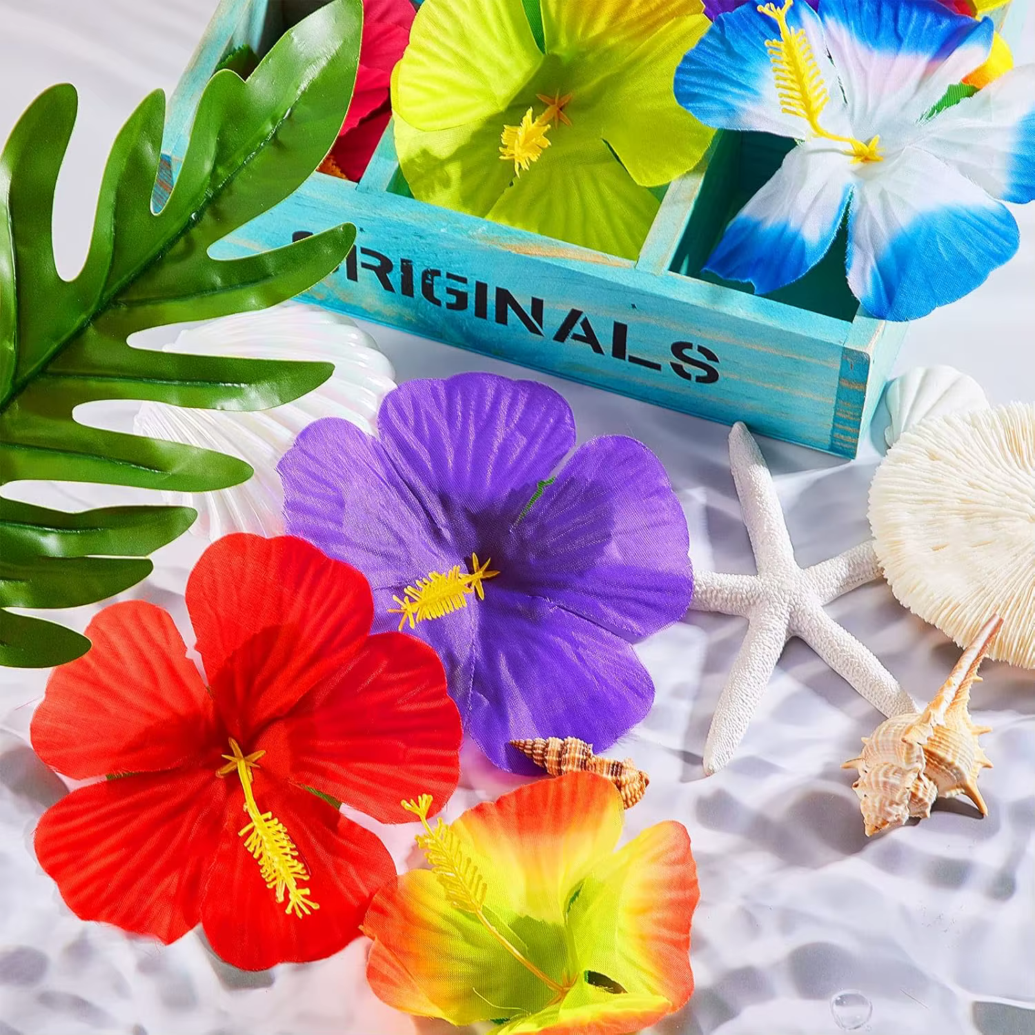 Fleurs d'hibiscus artificielles en soie, fausses fleurs pour décoration de fête hawaïenne, mariage tropical d'été, plage, anniversaire, fournitures pour couronnes DIY