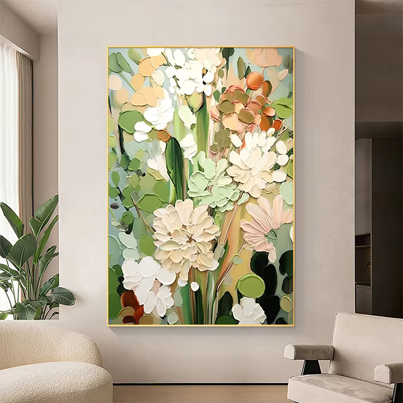 Toile de fleurs abstraites pour la décoration intérieure