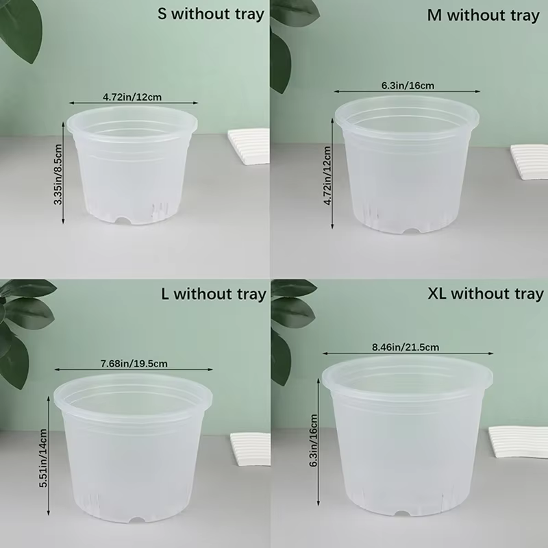 Pot d'orchidée rond Transparent avec/sans plateau