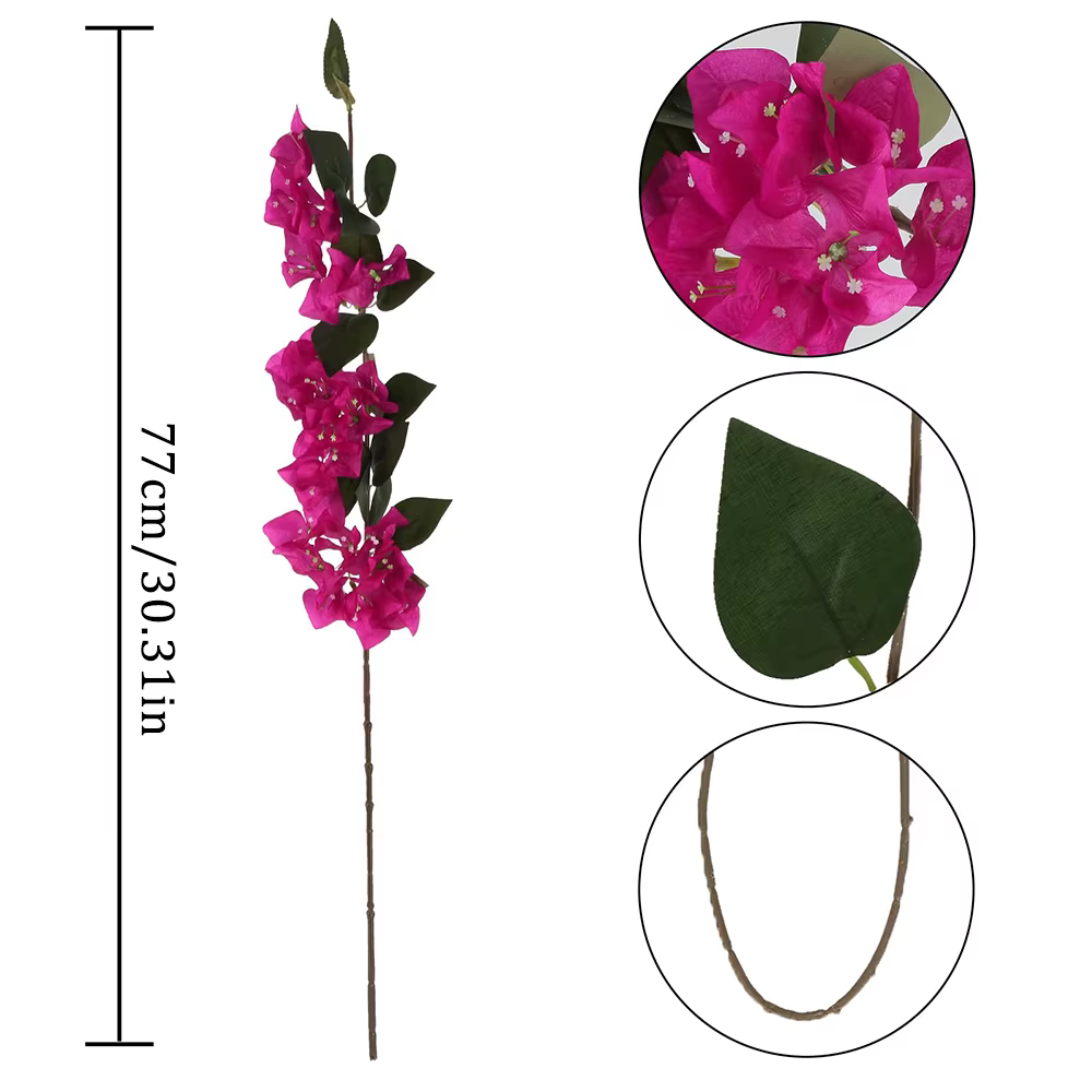 Fleur artificielle Bougainvillea vignes Branches fausses plantes longue tige