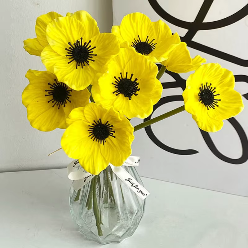10 pièces 29CM PU Mini fleur de coquelicot