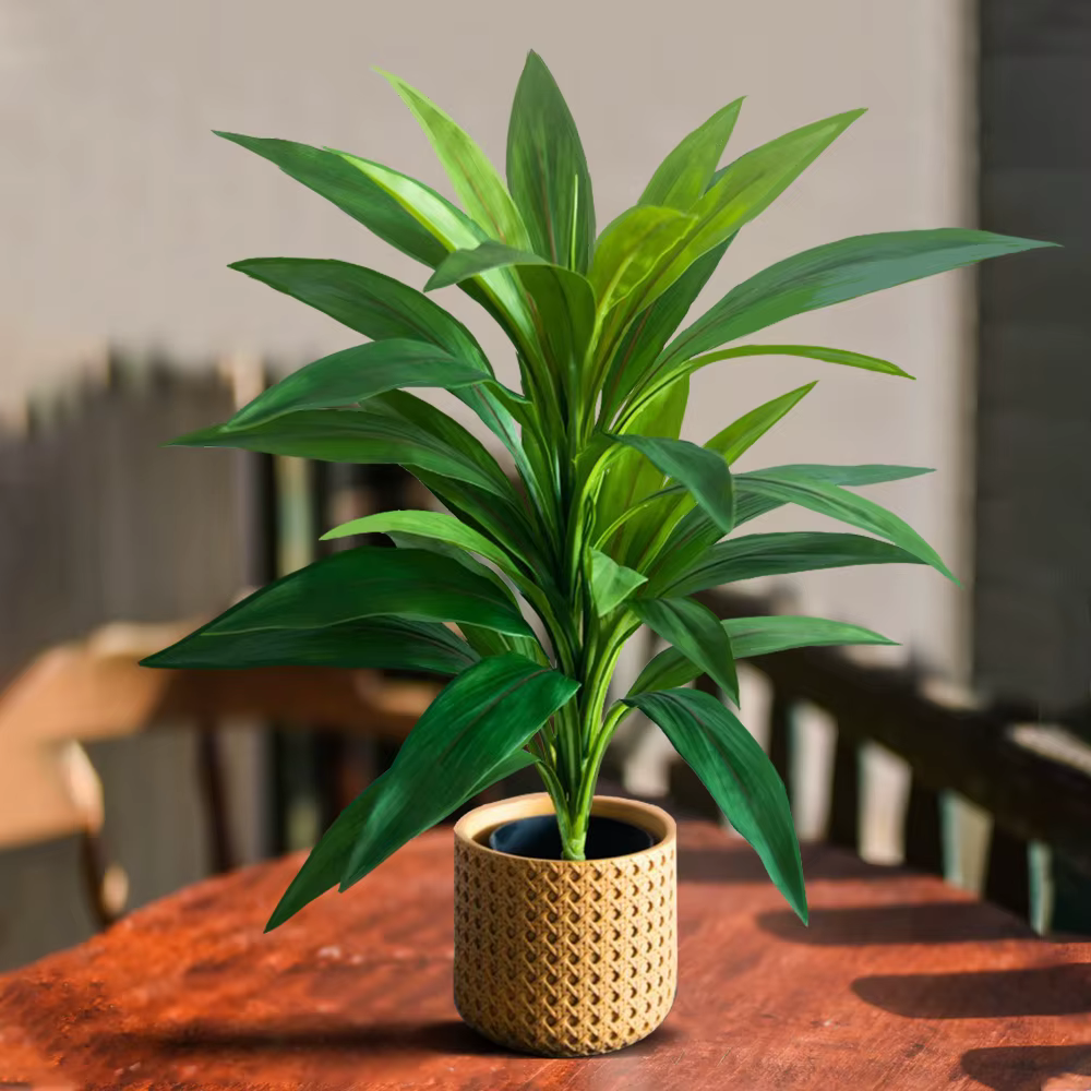 45 cm 17 feuilles artificielles Dracaena arbre fausses plantes de palmier tropicales