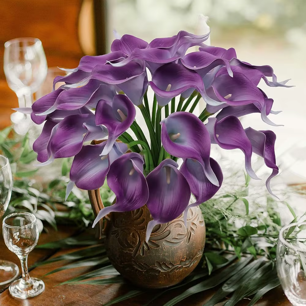 5 pièces fleurs artificielles PU Calla Lily pour la maison chambre décor de bureau cadeau de fête des mères pièce