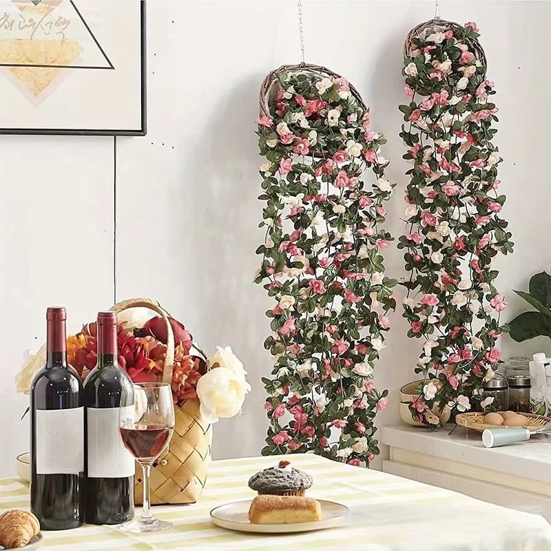 2, 3 m de fleurs artificielles en rose pour la décoration de mariage