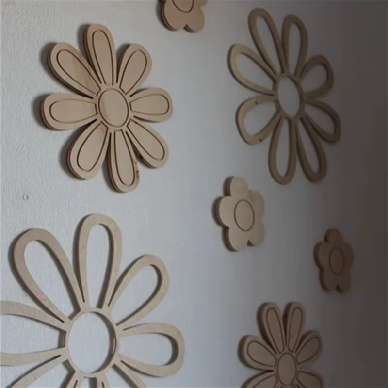 Marguerite en bois fleurs murales décor de pépinière Boho